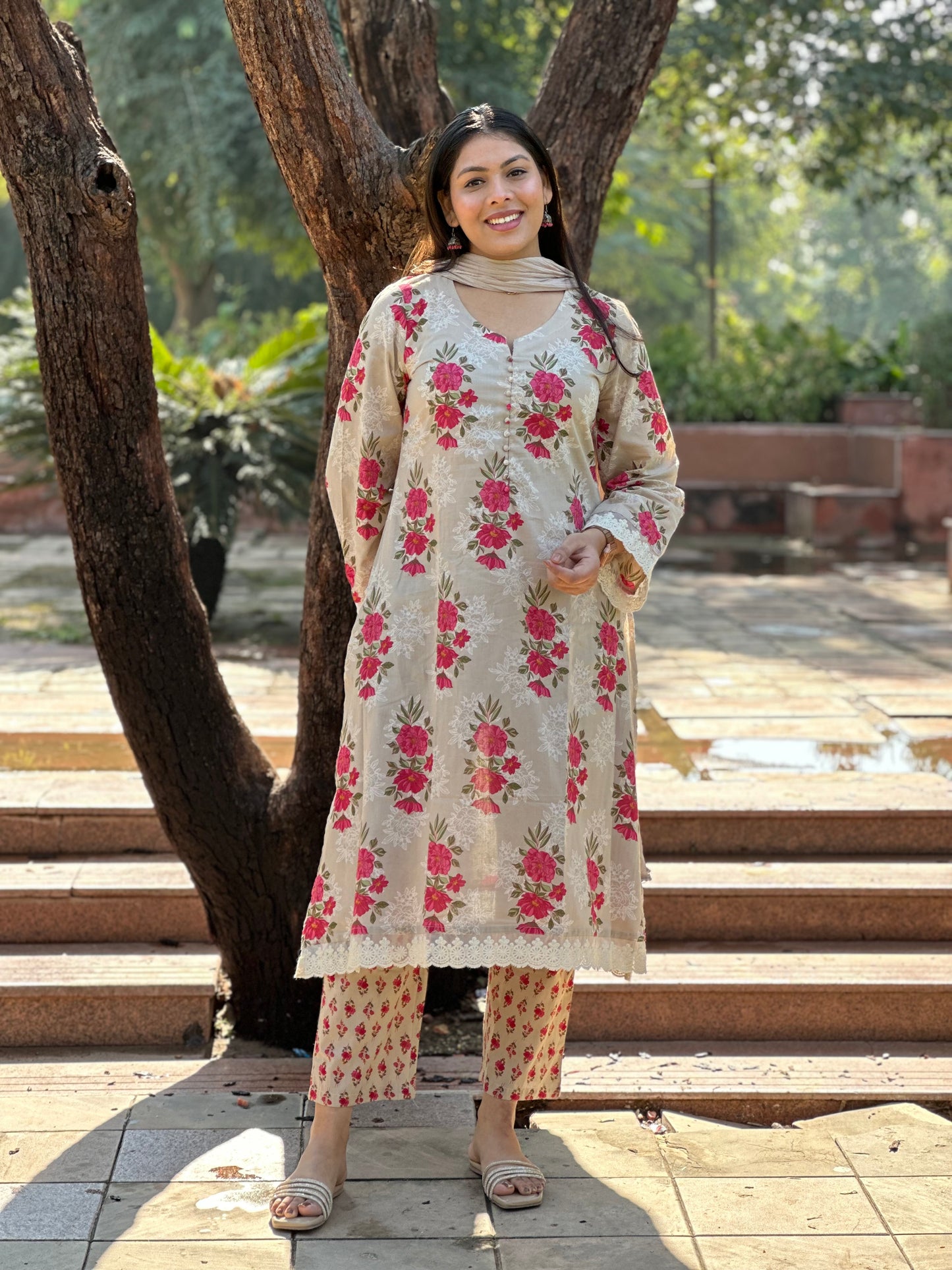 Perfect Beige Pakistani Suit Set