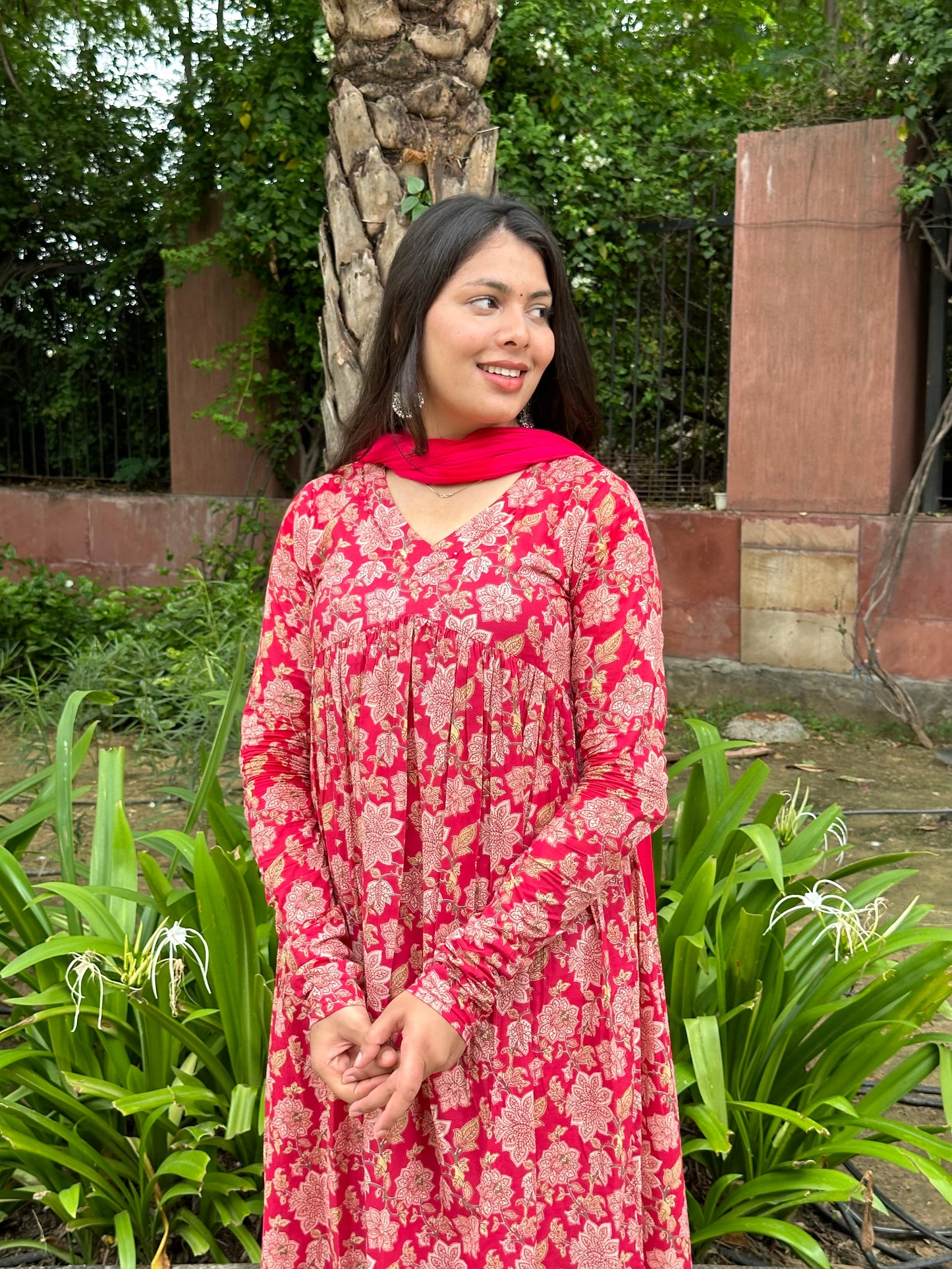 Coral Red mohini suit set