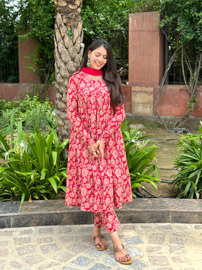 Coral Red mohini suit set