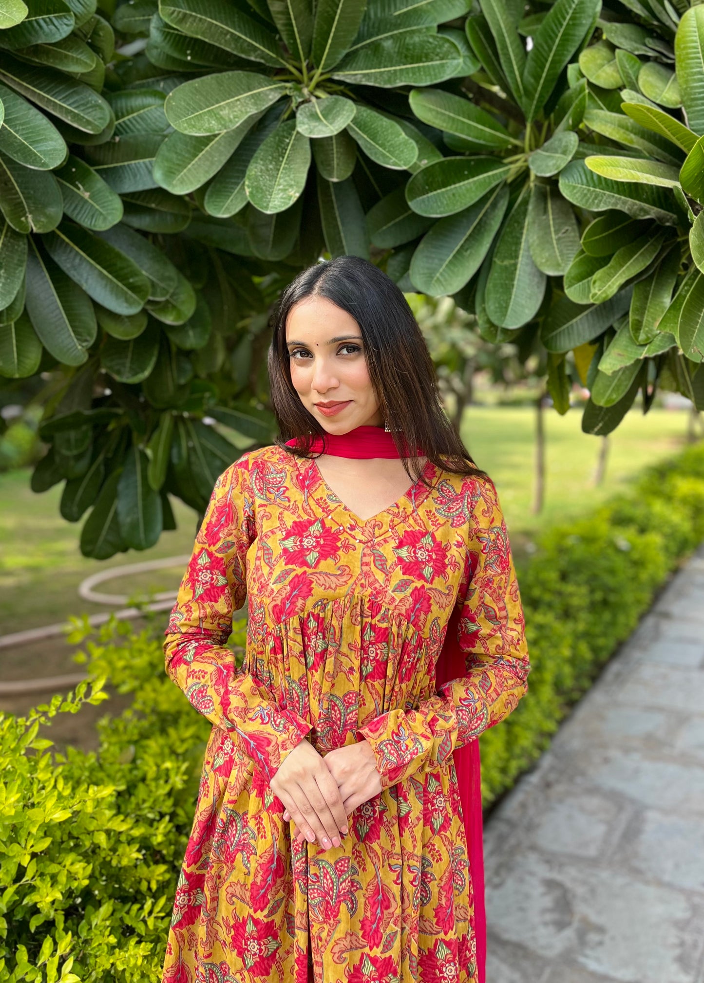 Yellow floral mohini set