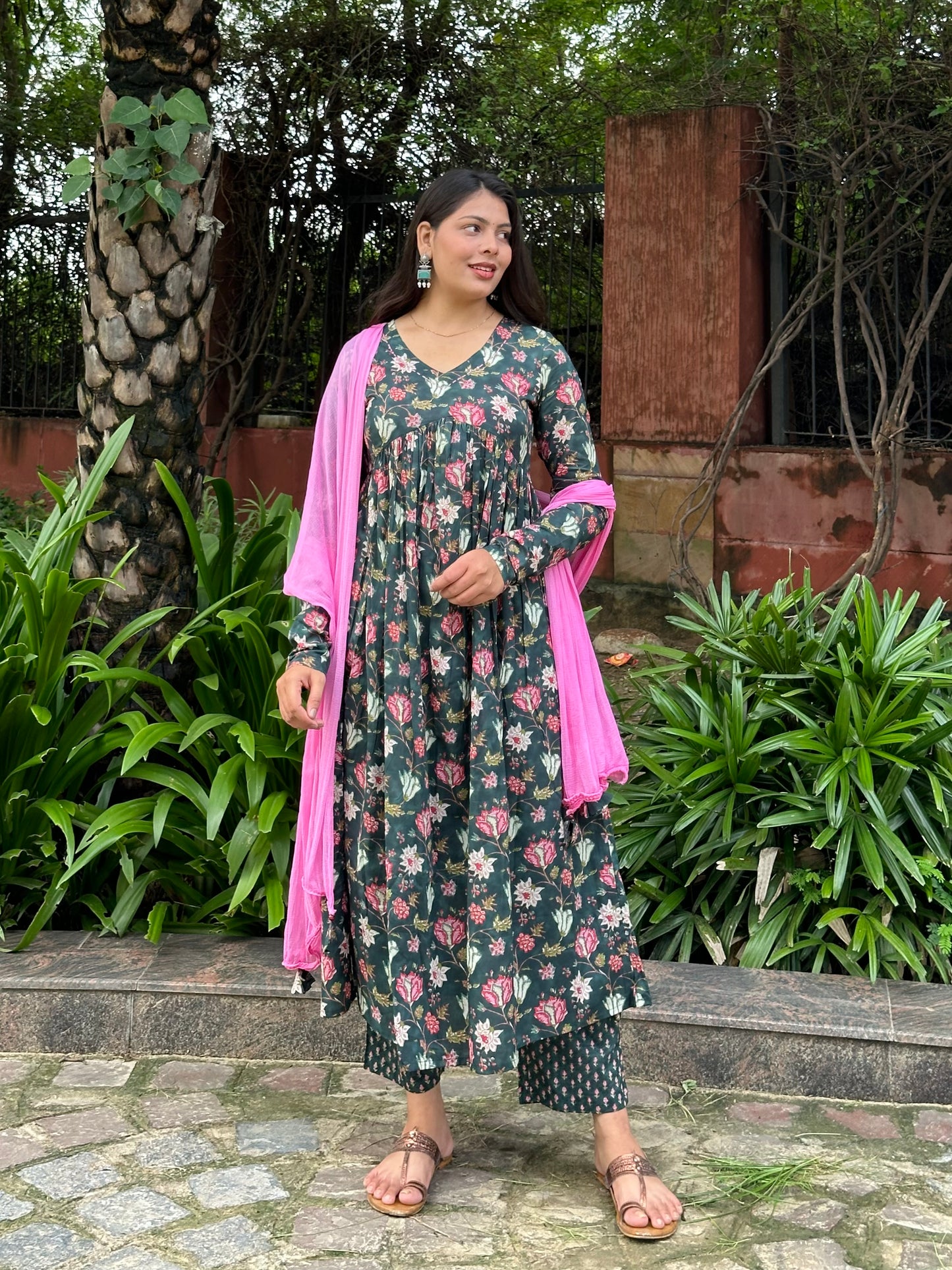 Bottle green Mohini suit set