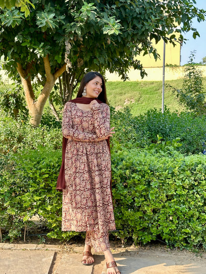 Kalamkari Anarkali set