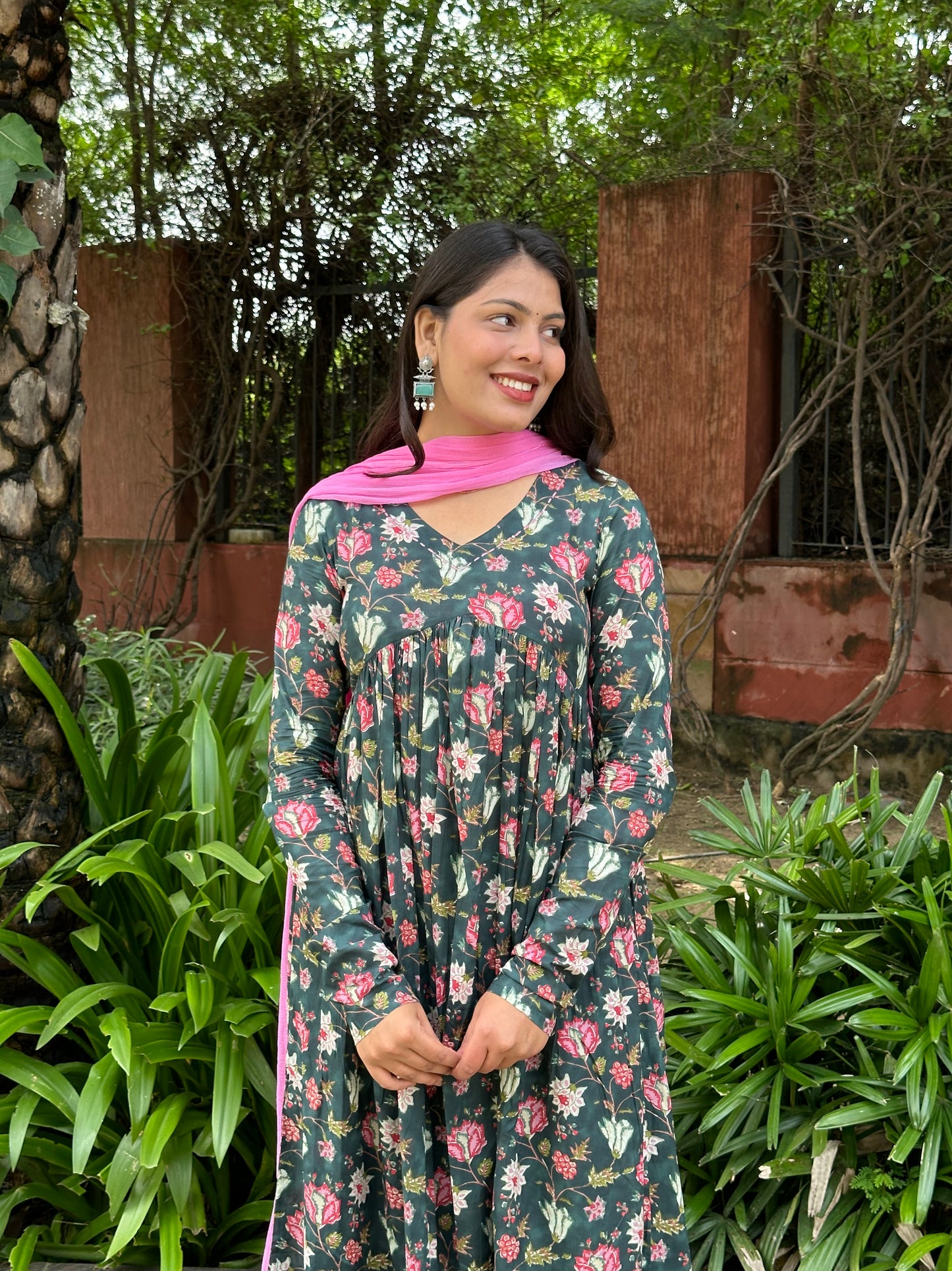 Bottle green Mohini suit set