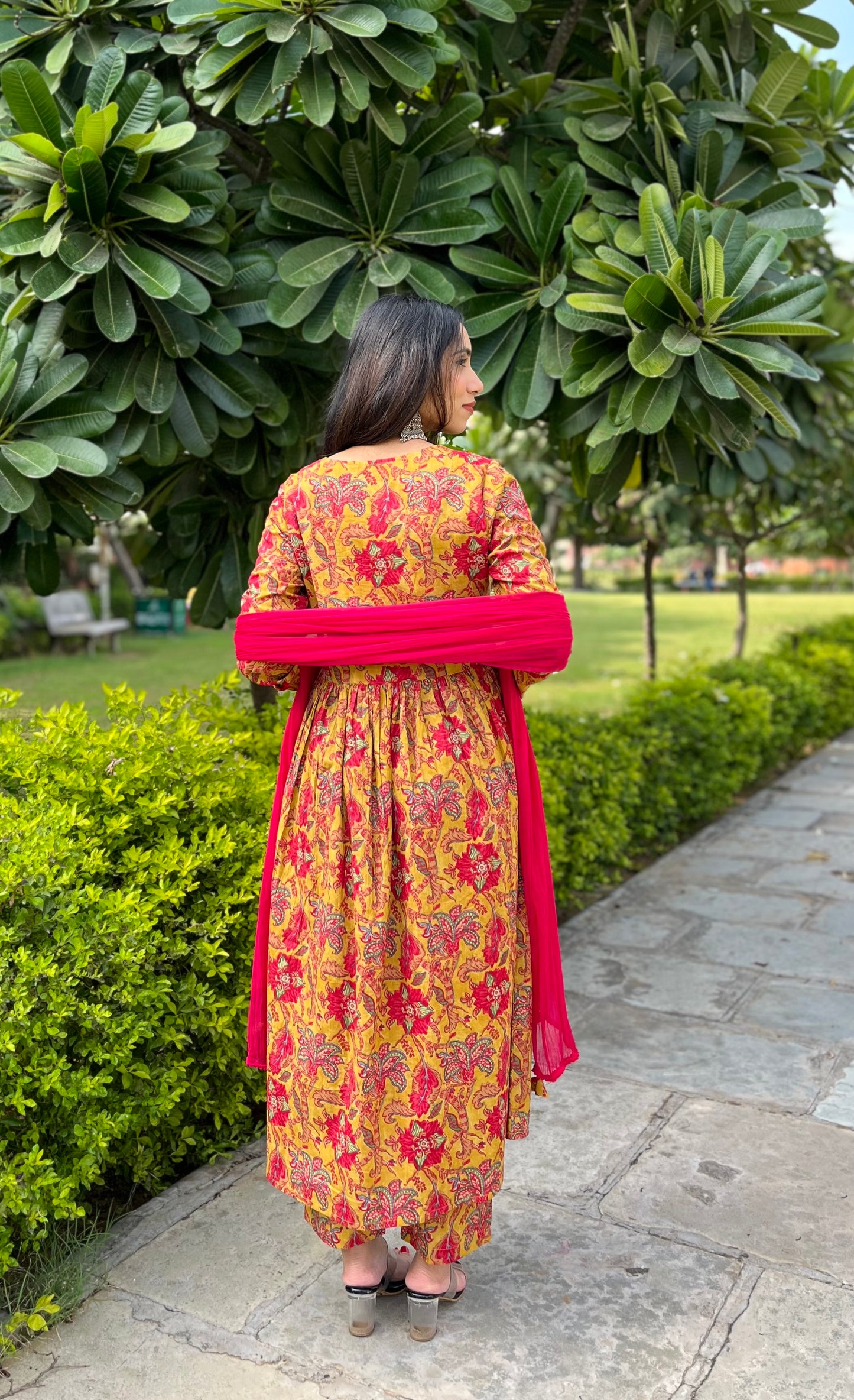 Yellow floral mohini set