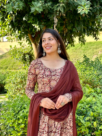 Kalamkari Anarkali set