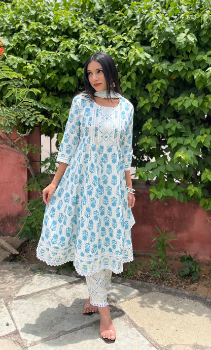 Aasmani Lace suit set