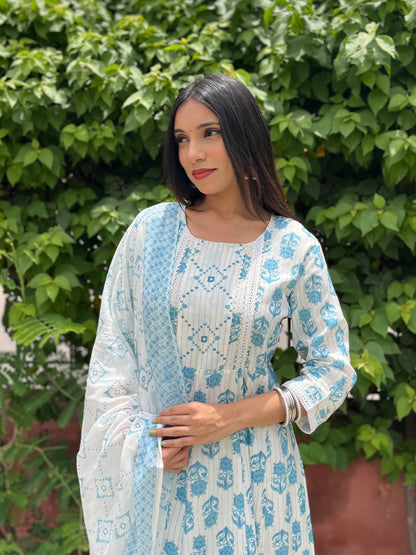 Aasmani Lace suit set