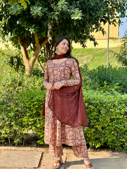 Kalamkari Anarkali set