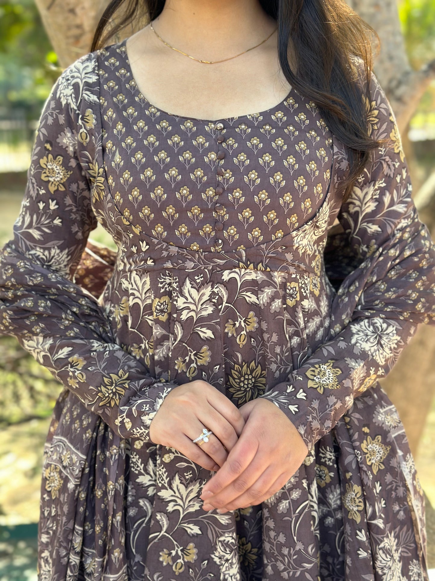 Blissful Brown Floral Suit Set