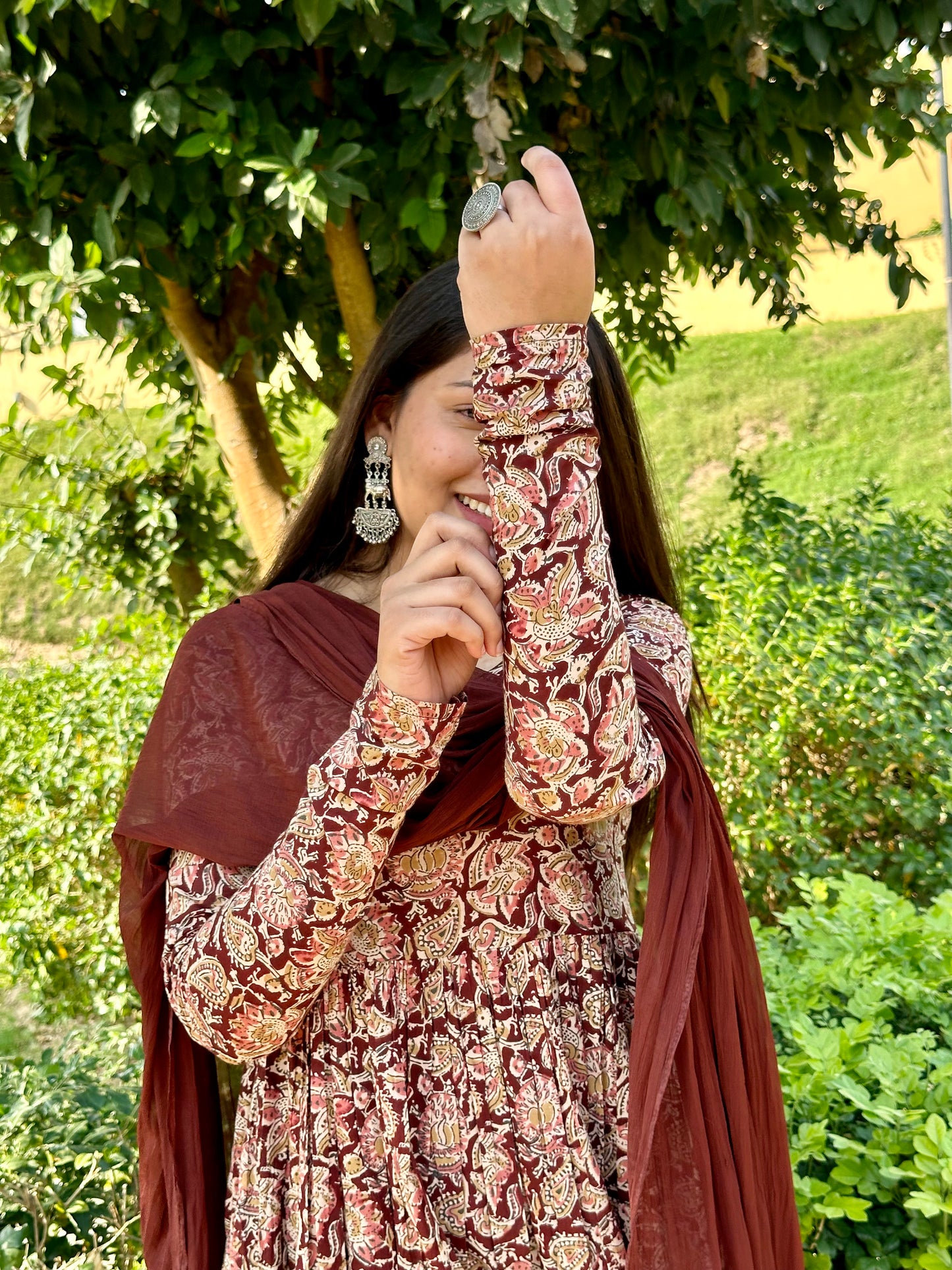 Kalamkari Anarkali set