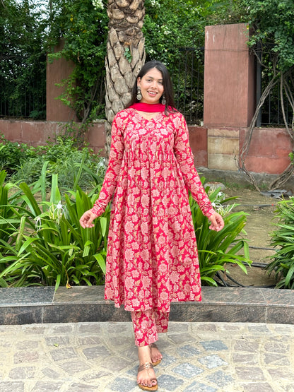 Coral Red mohini suit set