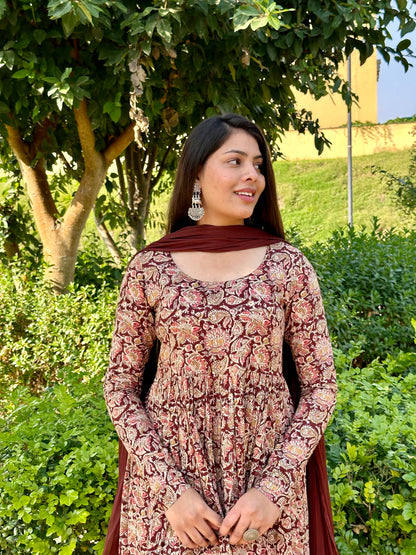 Kalamkari Anarkali set