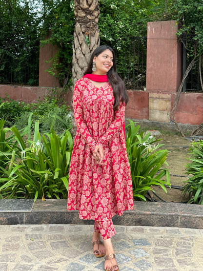 Coral Red mohini suit set