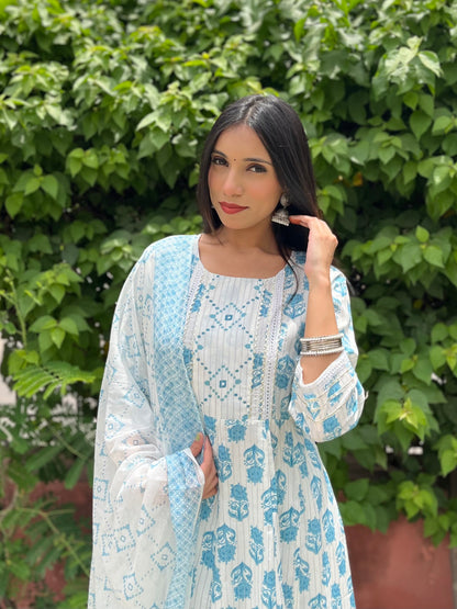 Aasmani Lace suit set