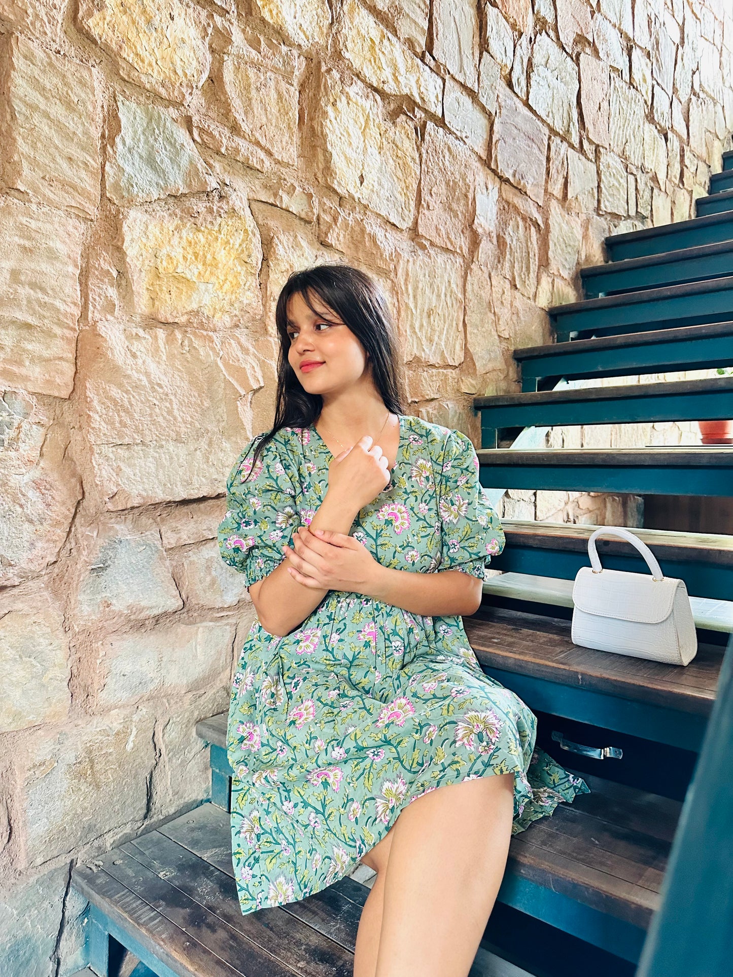 GREEN FLORAL DRESS